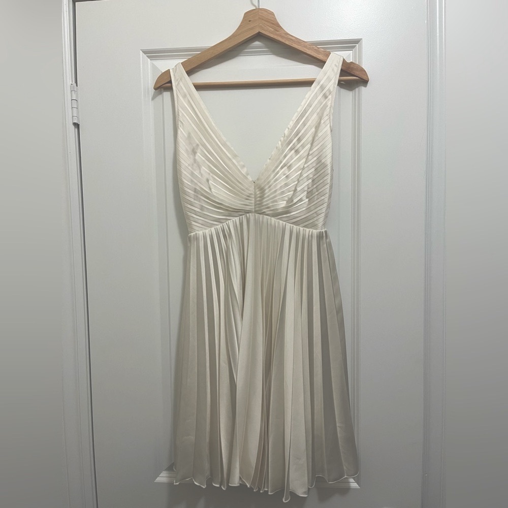 Abercrombie & Fitch Cream Pleated Mini Dress